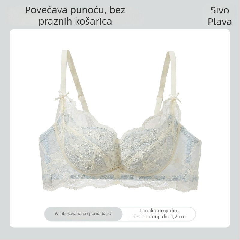 Bežični set grudnjaka od čipke za žene s malim grudima, prozračan pamuk, udoban dizajn