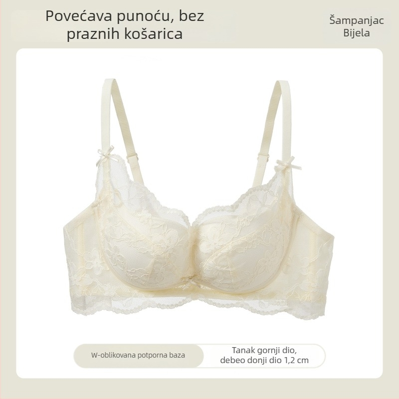 Bežični set grudnjaka od čipke za žene s malim grudima, prozračan pamuk, udoban dizajn
