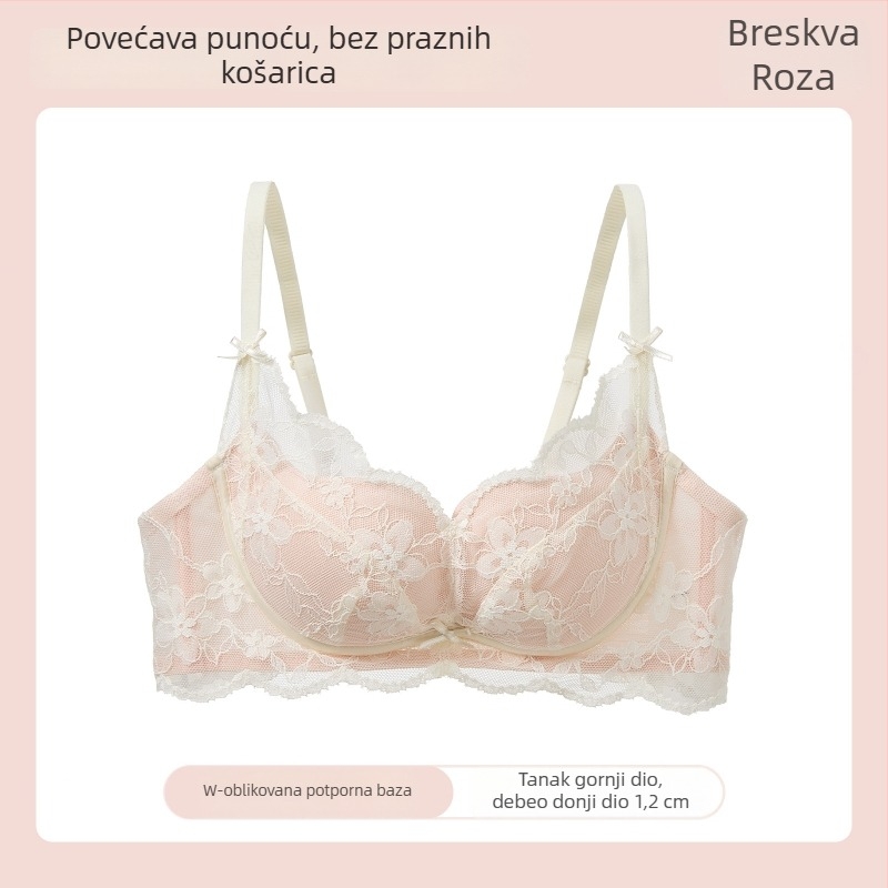 Bežični set grudnjaka od čipke za žene s malim grudima, prozračan pamuk, udoban dizajn