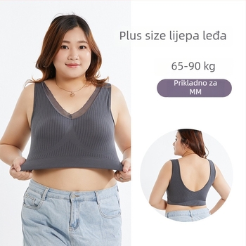 Nova plus veličina grudnjak bez žica s čipkastom leđima, tube-top dizajn, košarice 3/4, najlon