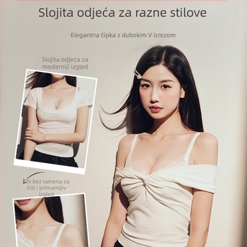 Bežični čipkasti grudnjak za žene s malim grudima, skuplja i naglašava dekolte, 3/4 košarica, seksi dizajn u francuskom stilu
