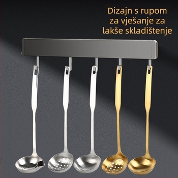 Žlica za juhu od nehrđajućeg čelika za hot pot s filtrom, zlatne boje