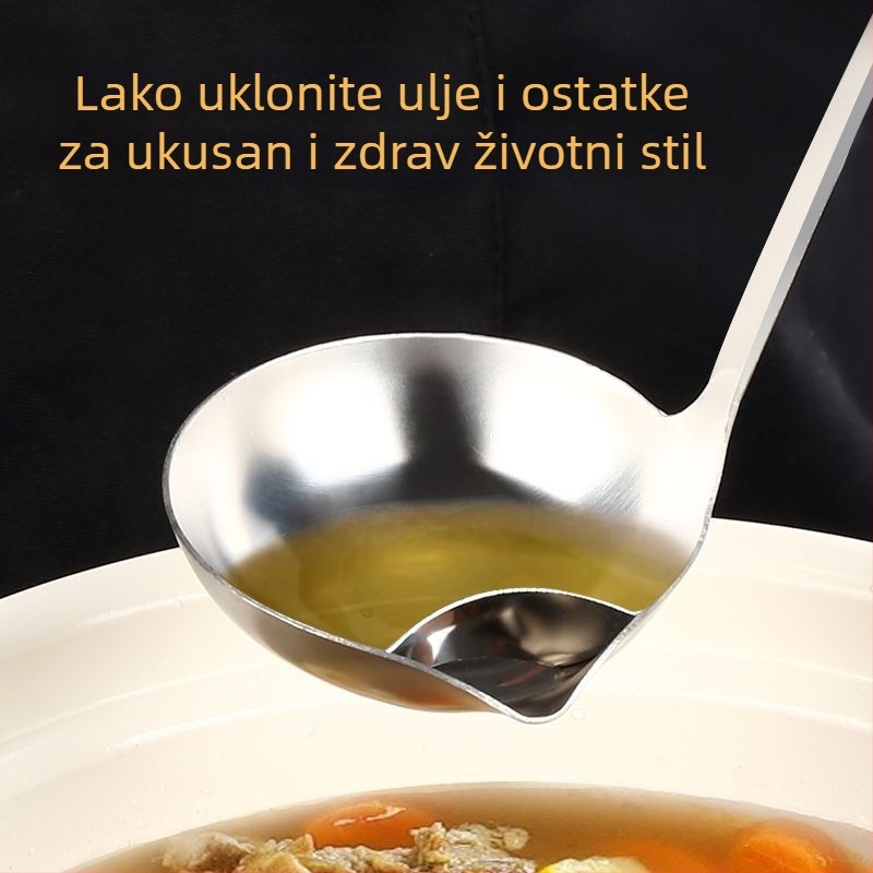 Žlica za juhu od nehrđajućeg čelika za hot pot s filtrom, zlatne boje