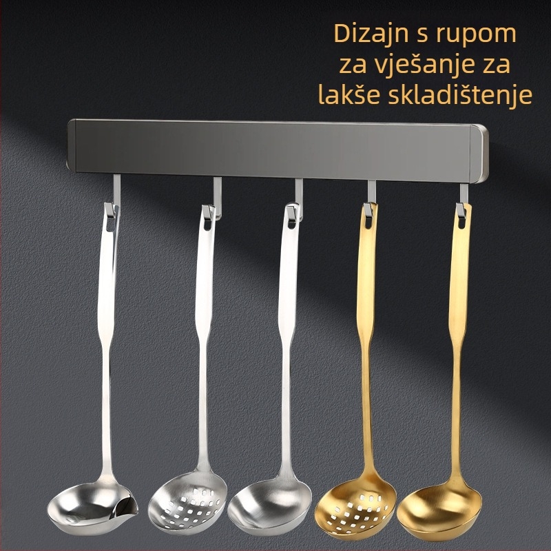 Žlica za juhu od nehrđajućeg čelika za hot pot s filtrom, zlatne boje