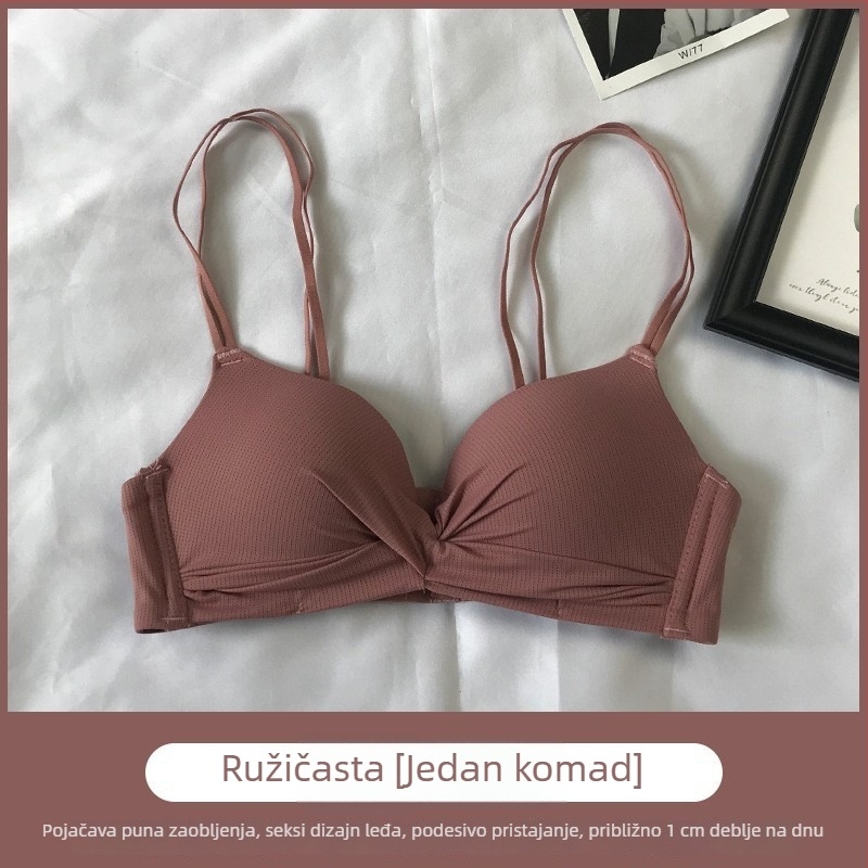 Bežični push-up grudnjak s dizajnom za lijep leđa, tanke naramenice, košarica 3/4, najlon/elastan, udobna svakodnevna upotreba
