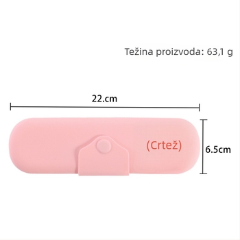 Silikonska kozmetička torbica, prozračna i prijenosna, za pohranu olovke za obrvu i ruža za usne, putni organizator