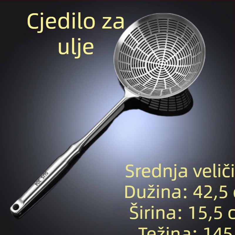 304 nehrđajućeg čelika cjedilo-žlica s debelim držačem, za kućnu upotrebu, filtriranje u loncu i tjestenini