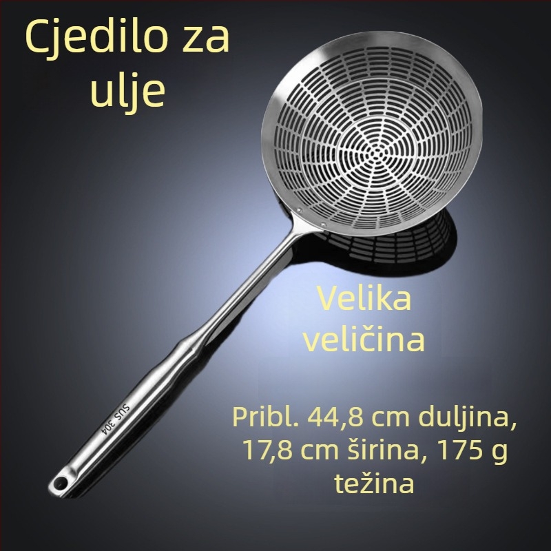 304 nehrđajućeg čelika cjedilo-žlica s debelim držačem, za kućnu upotrebu, filtriranje u loncu i tjestenini