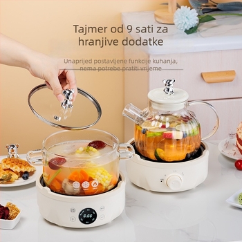 Stakleni čajnik za zdrave napitke s funkcijom rezervacije, kapacitet 1,2–1,5 L, mikroračunalno upravljanje, 700 W, 220 V
