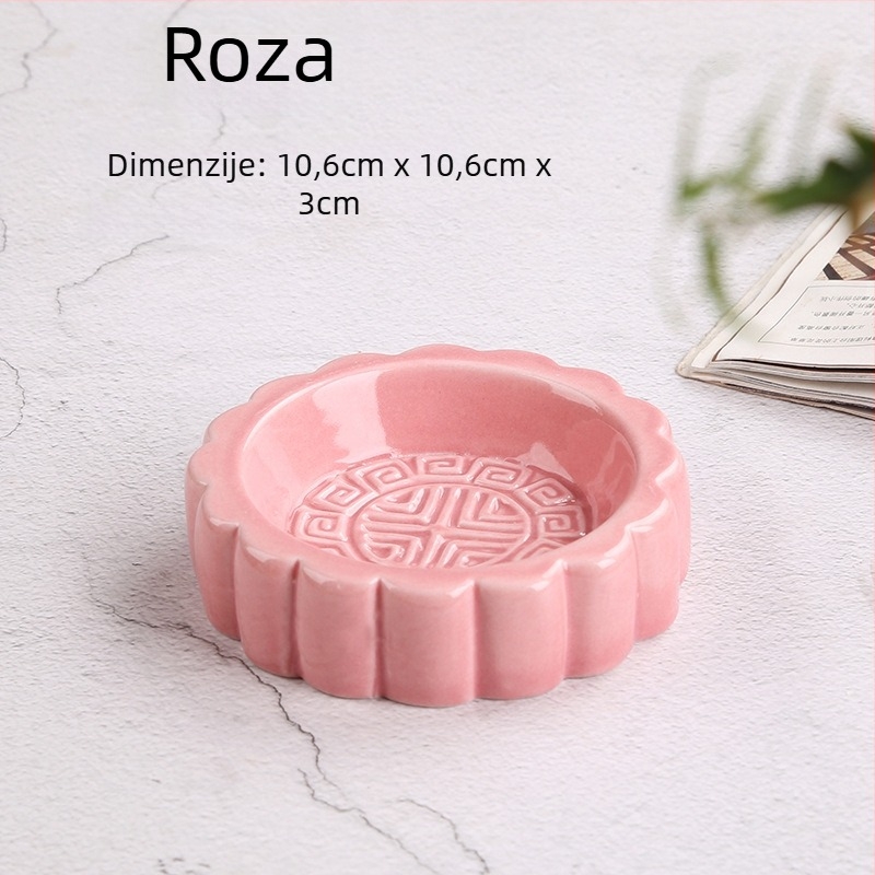 Keramički okrugli tanjur kineskog stila za mooncake, umake, suho voće i slastice
