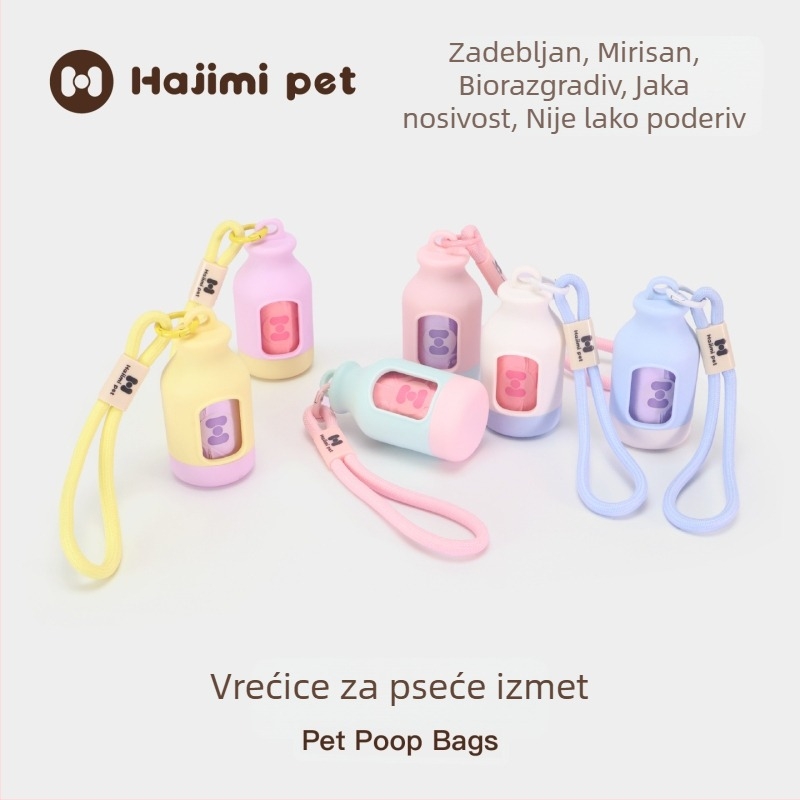 Hajimi Skupljač izmeta za pse – za vanjske aktivnosti i putovanja, ojačan scoop, biološki razgradive dvobojne vrećice