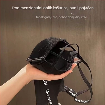 Pamučni Push-Up grudnjak s čipkastim rubom, prekrižene naramenice, bez žica, košarica 3/4
