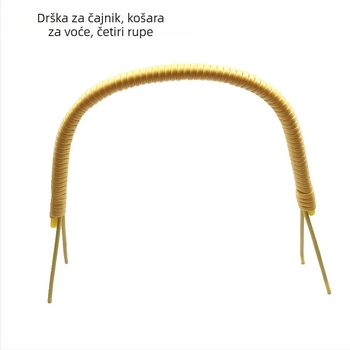 Velika ručka za čajnik, 4 otvora, pletena od bambusa, plava
