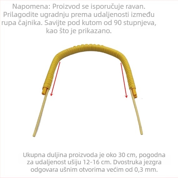 Velika ručka za čajnik, 4 otvora, pletena od bambusa, plava