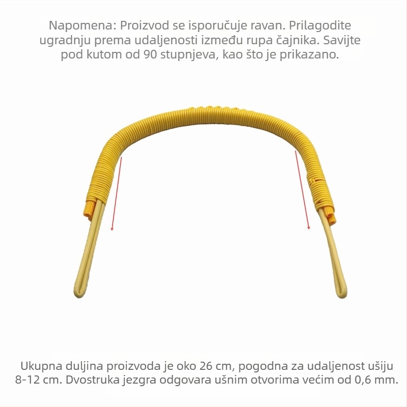 Velika ručka za čajnik, 4 otvora, pletena od bambusa, plava