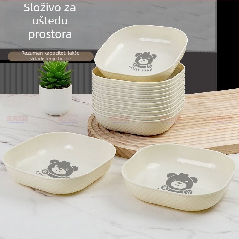 Visoko kvalitetan plastični tanjur za grickalice za kućnu upotrebu, kreativni tanjur za voće i povrće, tanjur za stol s bazom za odlaganje kostiju