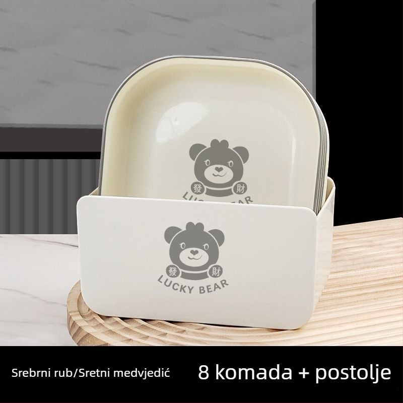 Visoko kvalitetan plastični tanjur za grickalice za kućnu upotrebu, kreativni tanjur za voće i povrće, tanjur za stol s bazom za odlaganje kostiju