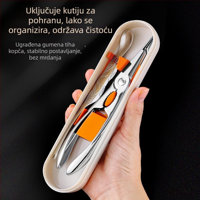 Set alata od nehrđajućeg čelika za jedenje rakova: kandže rakova, kliješta za rakove i igle za vađenje mesa, za kućnu upotrebu