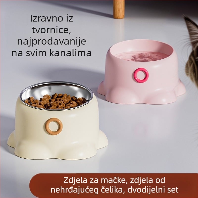 Polipropilenska posuda za mačke s zaštitom vrata i dizajnom protiv prevrnutja