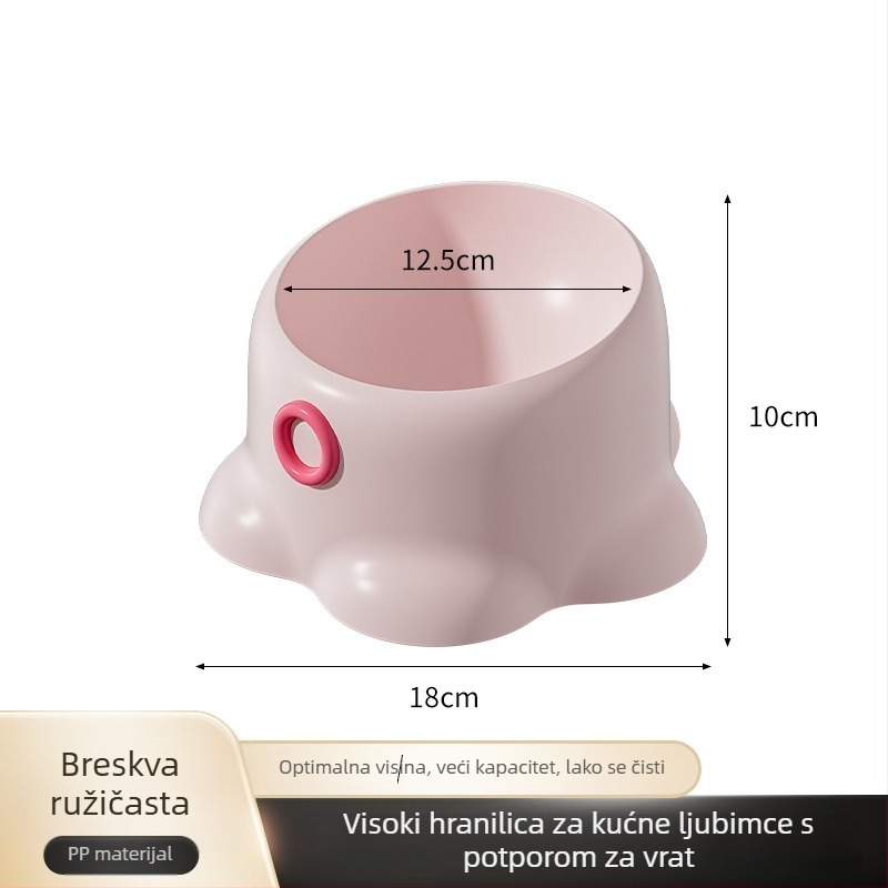 Polipropilenska posuda za mačke s zaštitom vrata i dizajnom protiv prevrnutja