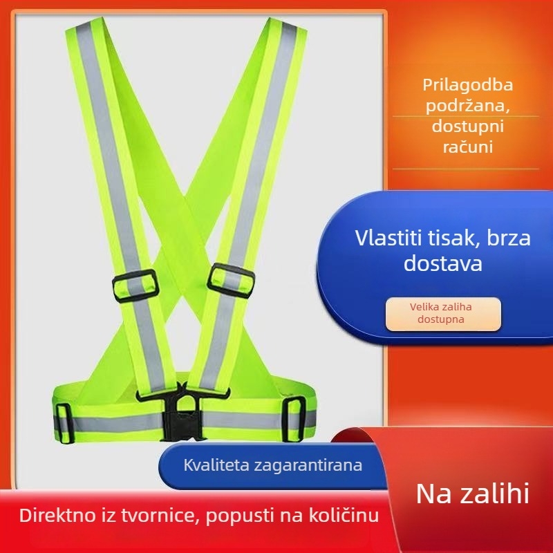 Elastični reflektirajući prsluk s višebojnim reflektirajućim trakama za noćnu vožnju biciklom i trčanje
