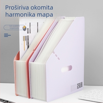 A4 stolni vertikalni akordeonski organizator s nagibom otvaranja, višeslojni proširivi organizator za učenike