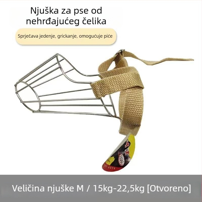 Nerđajući čelični njušak za njemačkog ovčara – zaštita od ugriza, lave i žvakanja – pogodan za sve veličine pasa