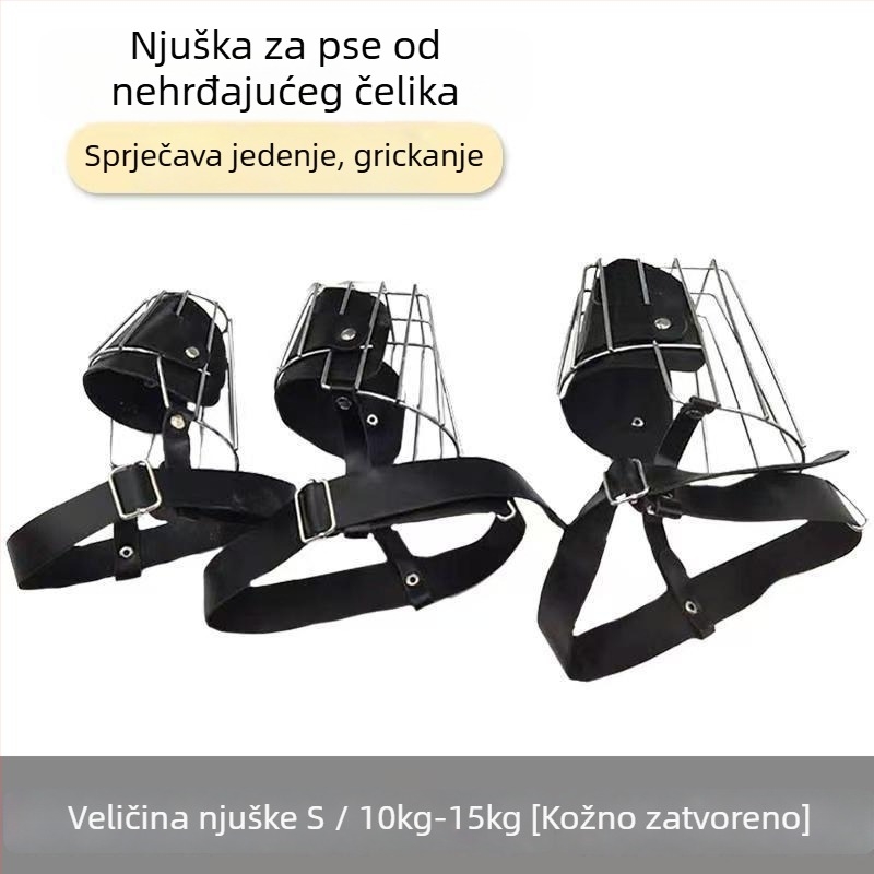 Nerđajući čelični njušak za njemačkog ovčara – zaštita od ugriza, lave i žvakanja – pogodan za sve veličine pasa