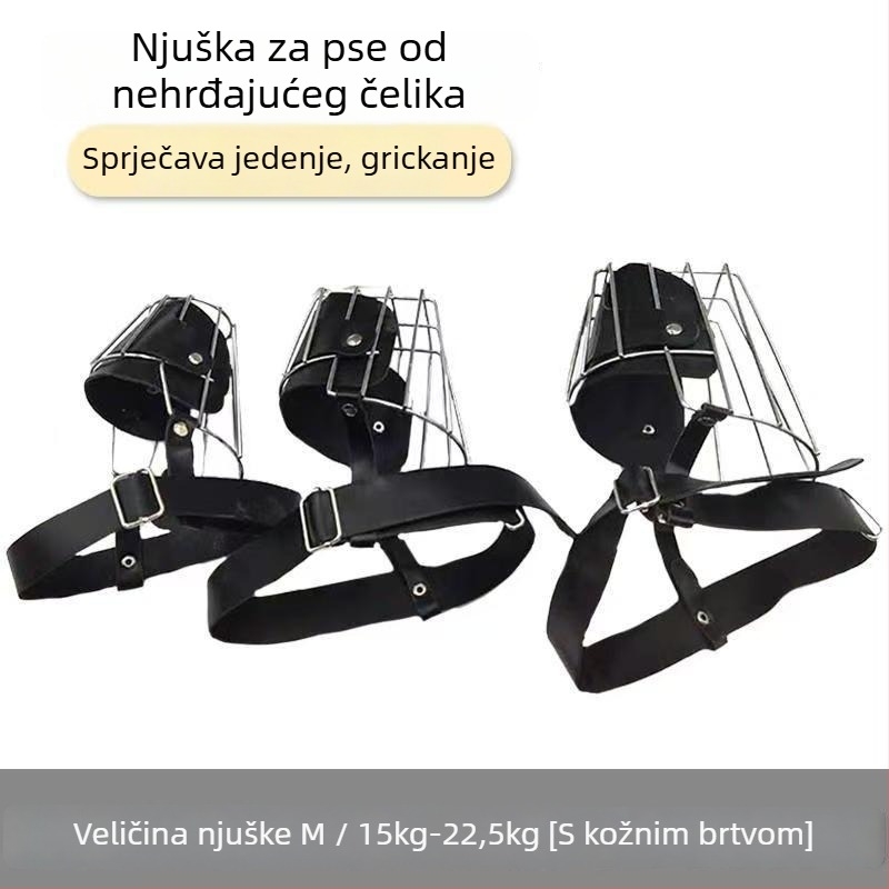 Nerđajući čelični njušak za njemačkog ovčara – zaštita od ugriza, lave i žvakanja – pogodan za sve veličine pasa