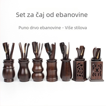 Set pribora za čajnu ceremoniju od ebenovine – šest džentlemana