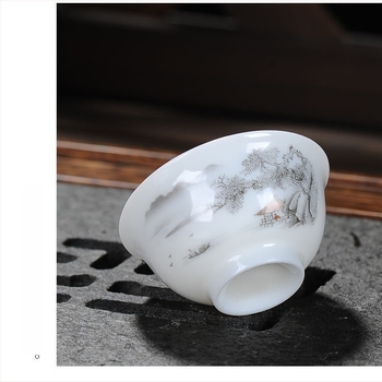 Kungfu čajna šalica od porcelana plavo-bijeli – keramička šalica za kućnu ceremoniju čaja
