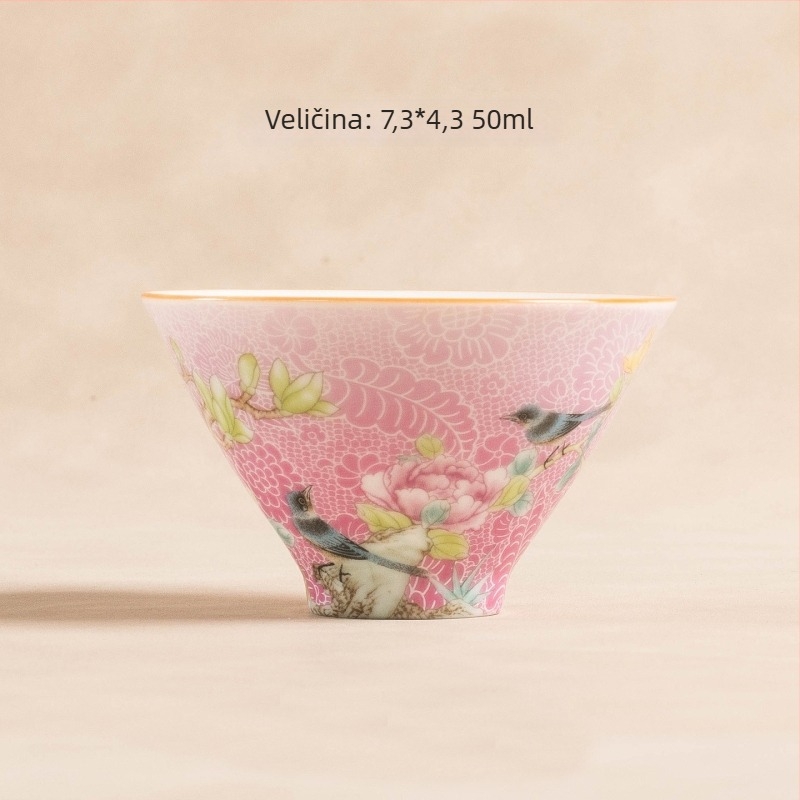 Porcelanski čajni set s emajlom, 6 malih šalice, visokokvalitetan keramički čajni set u stilu palače