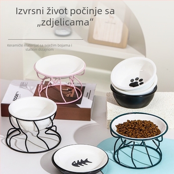 Nordijska keramička posuda za mačke s visokim postoljem za hranu i poslastice