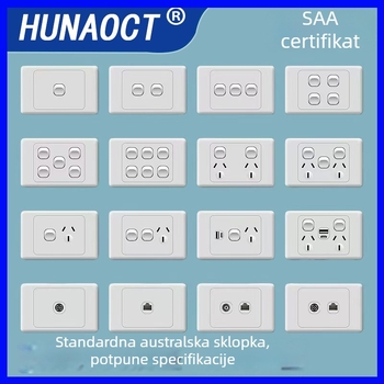 Panel prekidača i utičnice po australskom standardu tipa 118, SAA certificirano, vanjska utičnica za kamp-kuću (RV)