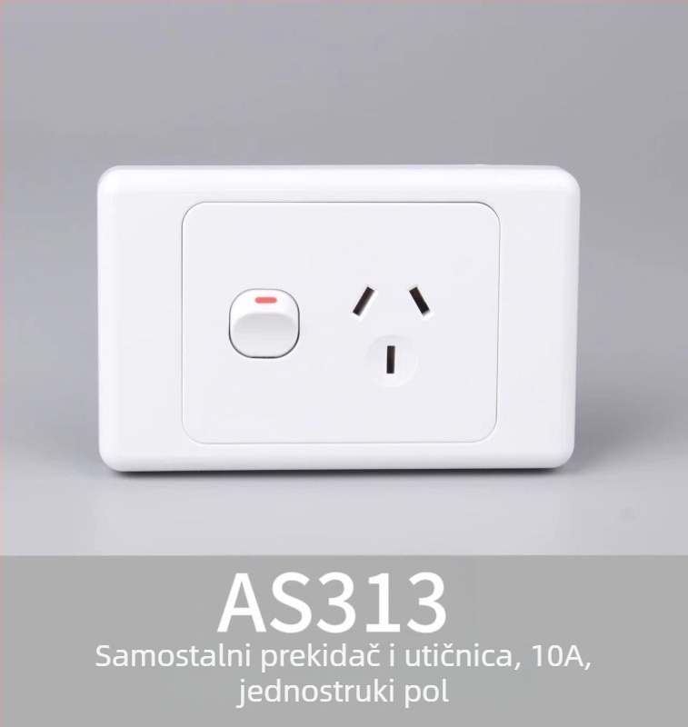 Panel prekidača i utičnice po australskom standardu tipa 118, SAA certificirano, vanjska utičnica za kamp-kuću (RV)