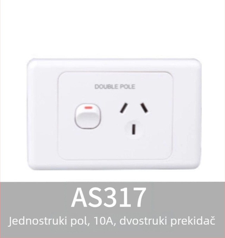 Panel prekidača i utičnice po australskom standardu tipa 118, SAA certificirano, vanjska utičnica za kamp-kuću (RV)