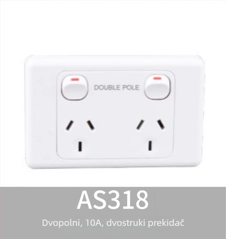 Panel prekidača i utičnice po australskom standardu tipa 118, SAA certificirano, vanjska utičnica za kamp-kuću (RV)