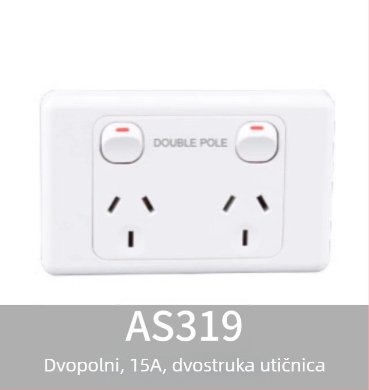 Panel prekidača i utičnice po australskom standardu tipa 118, SAA certificirano, vanjska utičnica za kamp-kuću (RV)