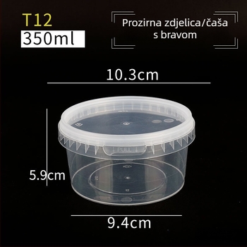 Jednokratna plastična kutija za obrok s zaključavajućim poklopcem za ponijeti, nepropusna čašica za juhu i zdjela, kutija za deserte