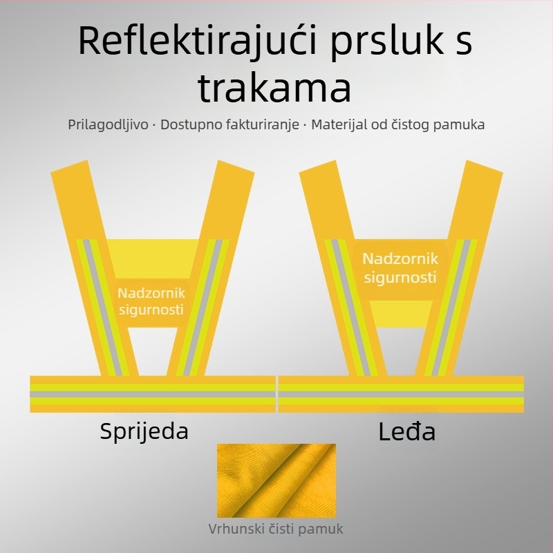 Reflektirajući sigurnosni prsluk za operativno osoblje i nadzornike elektroenergetske mreže