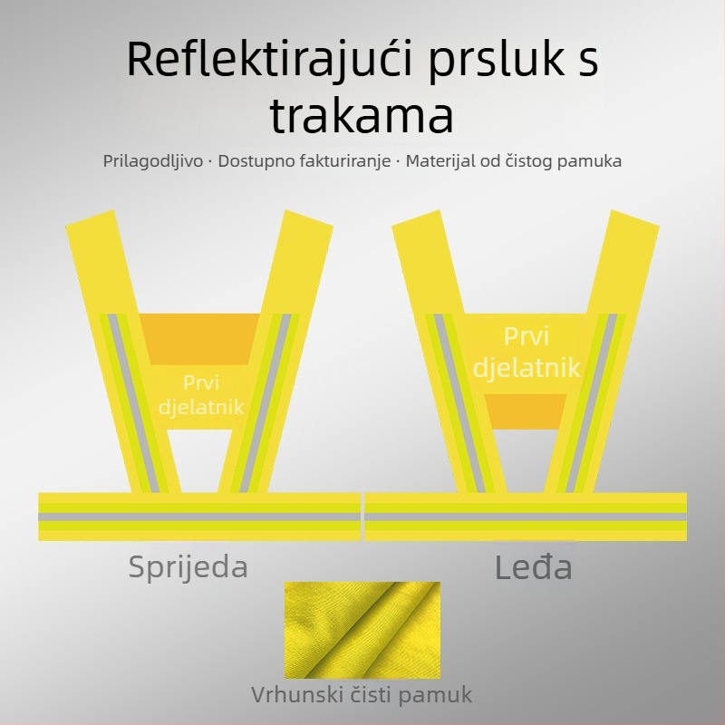 Reflektirajući sigurnosni prsluk za operativno osoblje i nadzornike elektroenergetske mreže