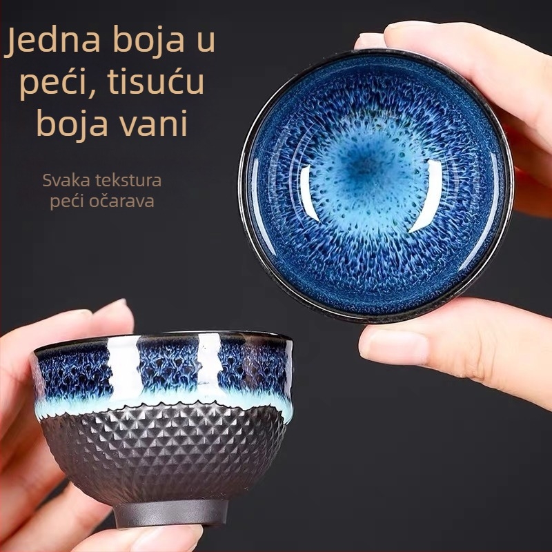 Lagani luksuz Jian Zhan set za kućnu upotrebu — čajnik, šalice i keramički gaiwan