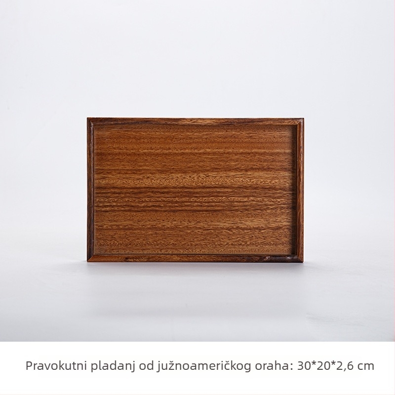 Podnos za posluživanje čaja od orahovog drveta – japanski stil, drveni tanjur za čaj, pladanj za voće, pladanj za kavu i grickalice, pladanj za suhi čaj