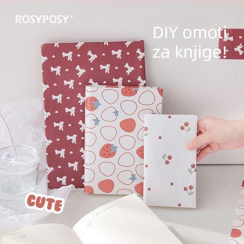 Elegantni zaštitni omot za udžbenike i bilježnice osnovne škole, s papirnom naljepnicom, neproziran i vodootporan