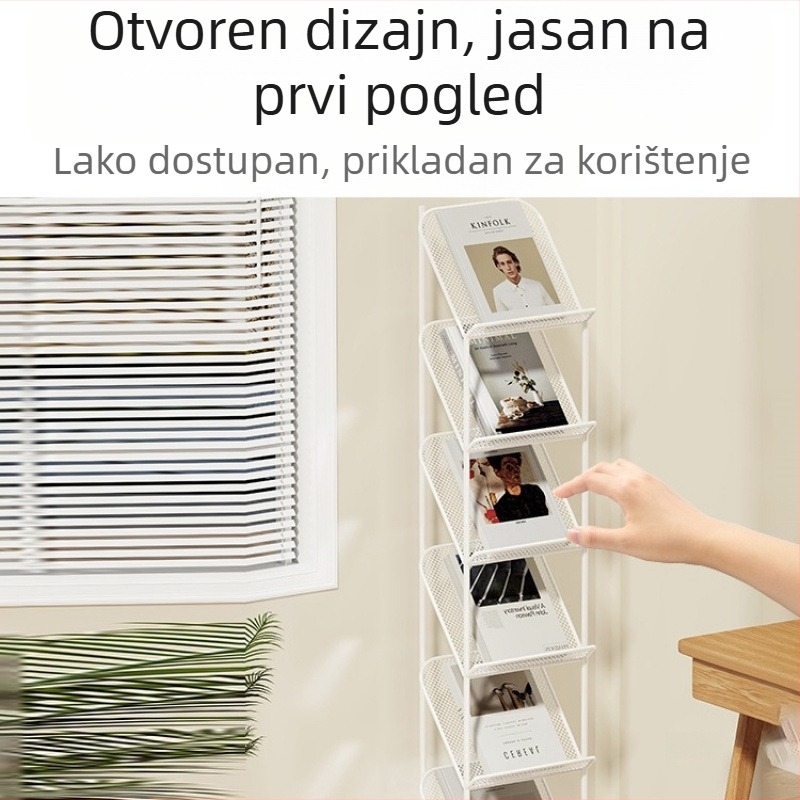 Šestero-slojni stalak za časopise i brošure, skladištenje knjiga i novina, informativni izložbeni stalak u uredu