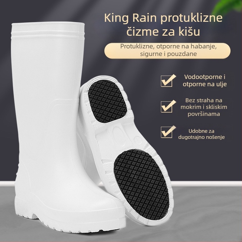 EVA bijele visoke čizme za kuhinju, otporne na ulje, pjenaste, protuklizne, vodootporne, otporno na prljavštinu, unisex