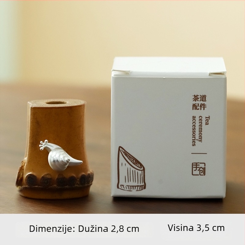 Držač poklopca od bambusovog korijena, ručno izrađena kreativna postolje za odlaganje, držač poklopca čajne šalice, dodaci Kung Fu čajnog seta, komplet dodataka za čajnu ceremoniju