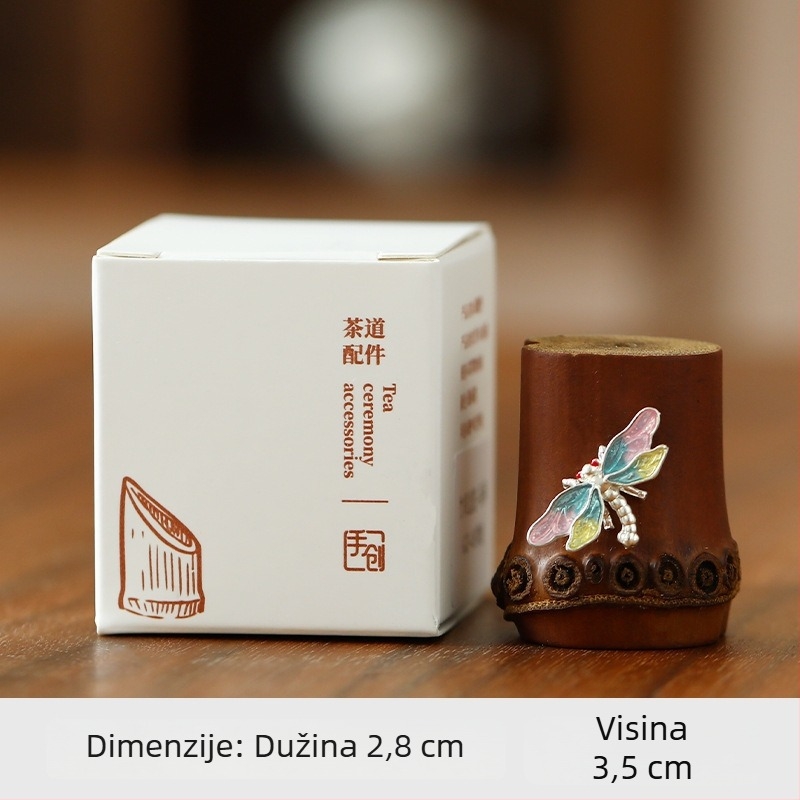 Držač poklopca od bambusovog korijena, ručno izrađena kreativna postolje za odlaganje, držač poklopca čajne šalice, dodaci Kung Fu čajnog seta, komplet dodataka za čajnu ceremoniju