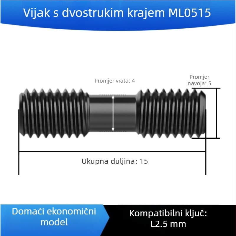 Vrhunski vijci 12.9, dvostrano završni vijci, vijci, šipke, kalup ploče za pritisk, M12–M36