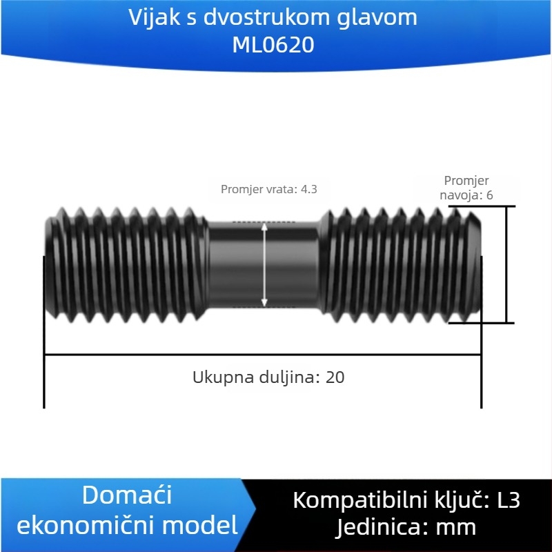 Vrhunski vijci 12.9, dvostrano završni vijci, vijci, šipke, kalup ploče za pritisk, M12–M36